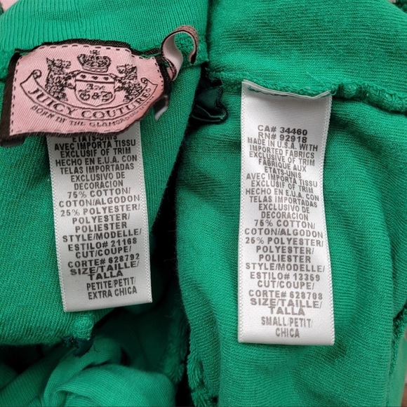 RARE VTG Juicy Couture 2 piece bright green hearts terrycloth cropped trackset - Picture 8 of 10